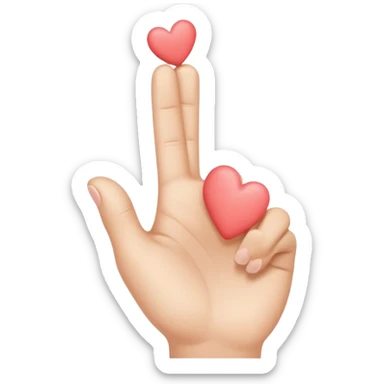 hand korean finger heart emoji sticker