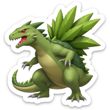 Sceptile-Tyranitar-Pokémon-Fakémon-creature sticker