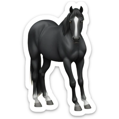 Black quarter horse with small white spot on forehead sticker