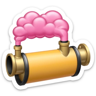 Dos tubos de ensayo diferentes con líquido rosa y otro con líquido negro, y humo. sticker