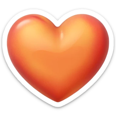 make an image of a peach colored heart emoji  that looks like an iPhone emoji. sticker