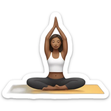 a woman doing yoga and working in tech sticker