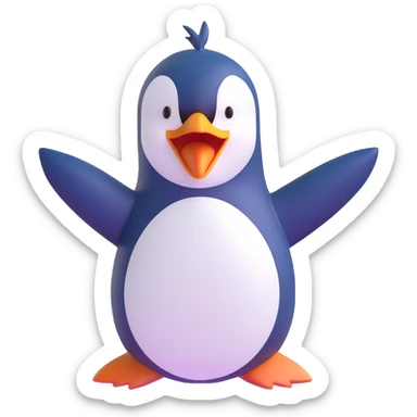 a screaming penguin lol emoji sticker