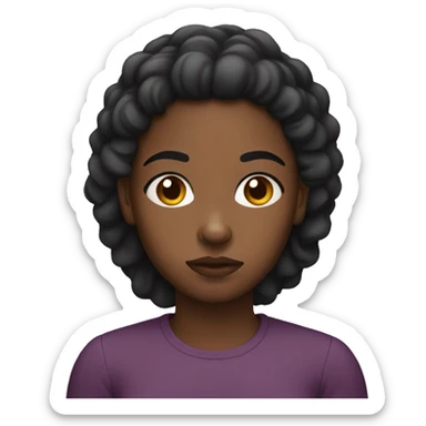 Black girl with concerned look sticker