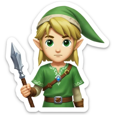 Link from Legend of Zelda with his green tunic and pointy hat sticker