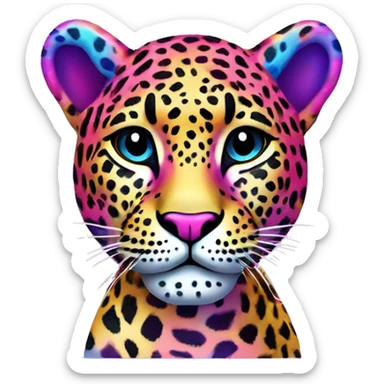 lisa frank rainbow leopard sticker