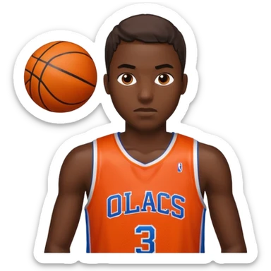 the portrait of basketball player sticker