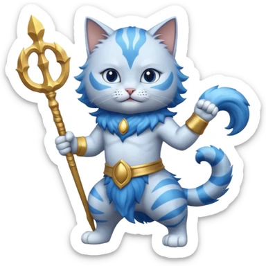 cat poseidon has sea powers sticker