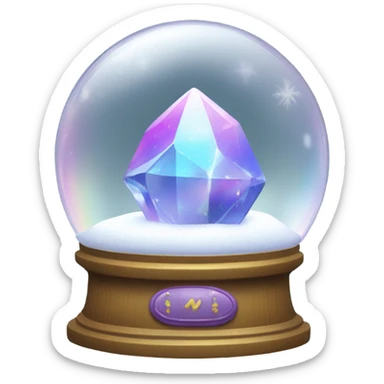 iridescent crystal in snow ball sticker