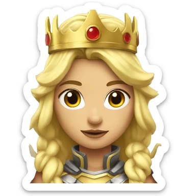 Blond Valkyrie full body with crown and wings sticker