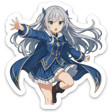 Anime-style юки суо with a dynamic pose and detailed costume sticker