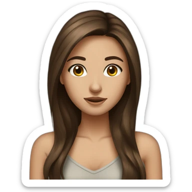Brunette girl long brown hair money in the eyes sticker