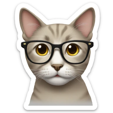 Cat wearing specs sticker