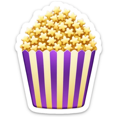 Glitter purple and yellow popcorn  sticker