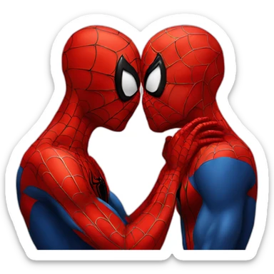 Spiderman kissing sticker