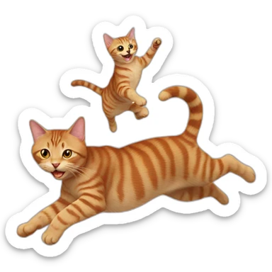 Cat jumping on a cat sticker