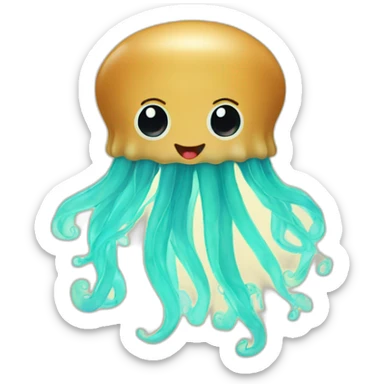 Peanut butter baby jellyfish cute poster sticker