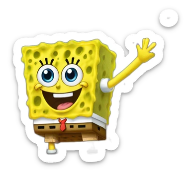 Sponge Bob at a rave sticker