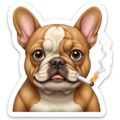 Frenchie smoking  sticker