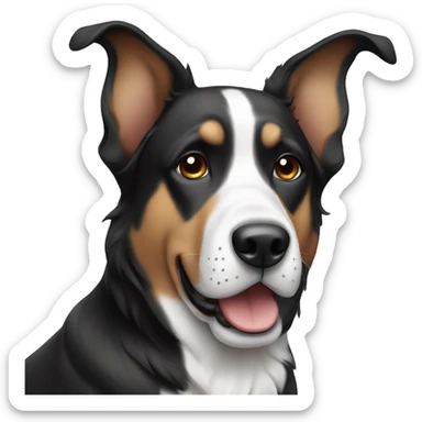 Black and white large dog with big ears sticker