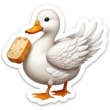 duck holding a loaf of bread sticker