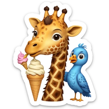 Giraffe with Ice Creams
Giraffe sharing cone with bird



 sticker