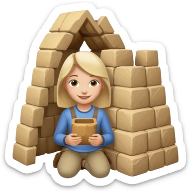 Girl Building a fort sticker
