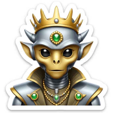 alien king robot mix with ancient animals gangster sticker