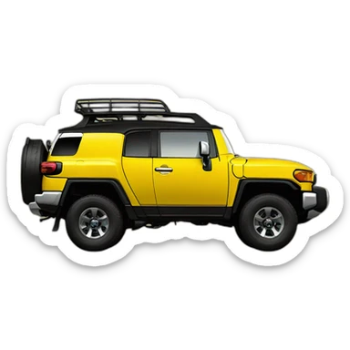 Yellow Toyota FJ Cruiser sticker