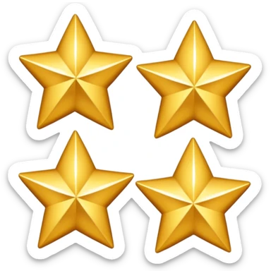 4 golden stars in a 2 by 2 row  sticker