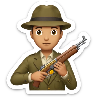mafiozo man holding tommy gun sticker