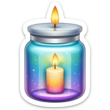 Iridescent Glittered Candle Jar sticker