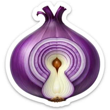 inside of a purple onion showing the concentric rings sticker