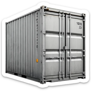 shipping container cast in raw grey concrete sticker