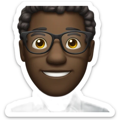dark skin frog lookalike teacher with glasses sticker