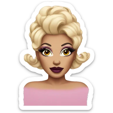 Drag queen with cool makeup sticker