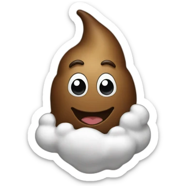a white and brown poop sticker