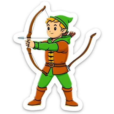 Robin Hood archer in Sherwood Forest sticker