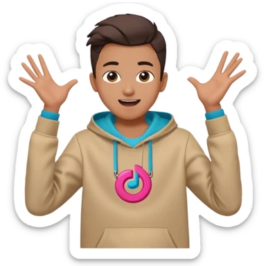 boy tiktok dance half body no tiktok logo sticker