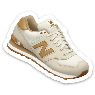 White and beige New Balance shoes sticker