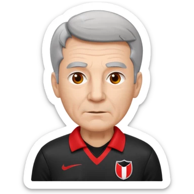 Older Referee – Experienced Look
 Wearing black jersey, gray hair, calm but firm, red card lifted halfway. sticker