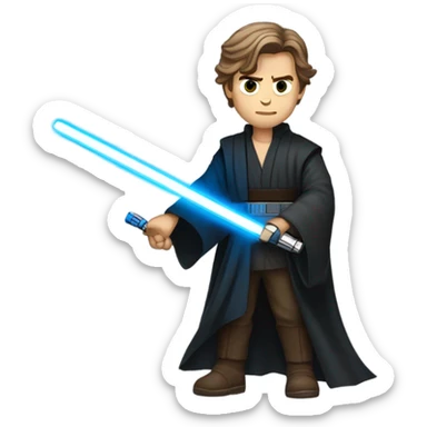 anakin skywalker with blue lightsaber  sticker