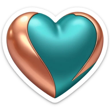 A teal, burnt orang, and rose gold heart, please.  sticker