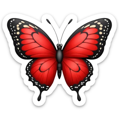 heart with a black butterfly sticker