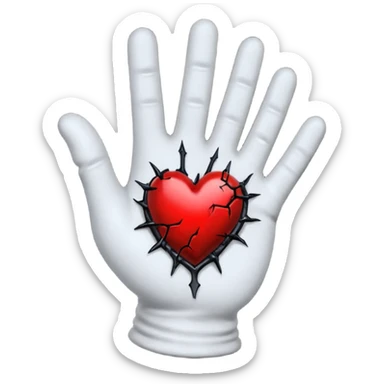 goth heart with a black velvet glove sticker