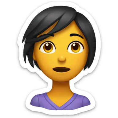 Chica peli negra durmiendo  sticker