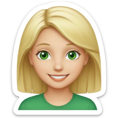Girl blonde Green eyes sticker