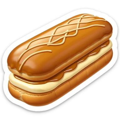  realistic éclair with topping of butterscotch melting  sticker