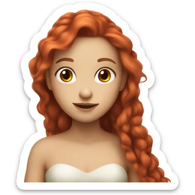 a white skin fairy with wings, long red hair and brown eyes sticker
