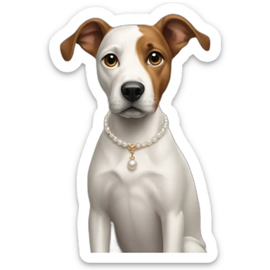 dog a swith a pearl earring sticker
